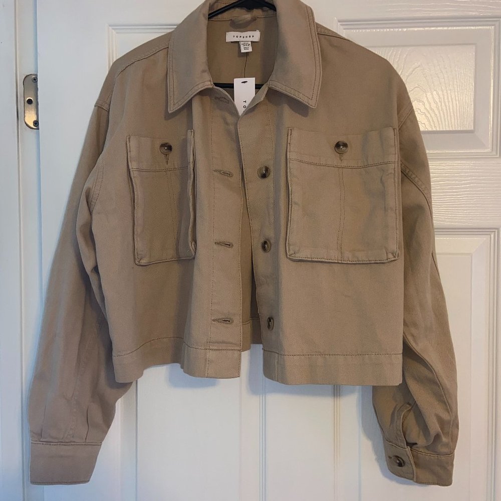 Light Khaki Cropped Jacket